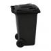 Contentor para lixo 120L preto com tampa e rodas Tonk