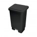 Lixeira plastica preta retangular com pedal 50 litros pr50fp