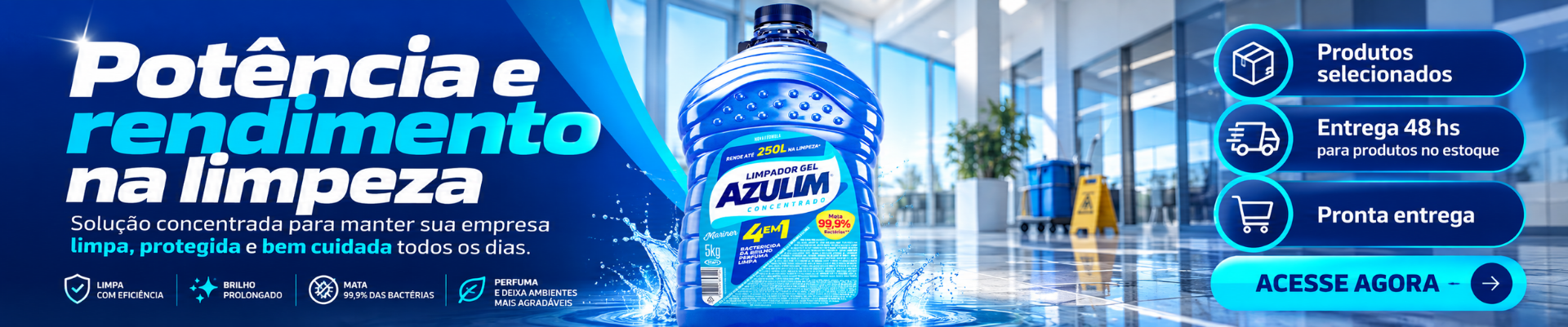 Desinfetante Limpador Gel Concentrado Azulim