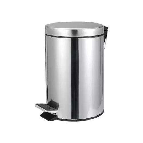 Lixeira inox cinza 12 litros com pedal