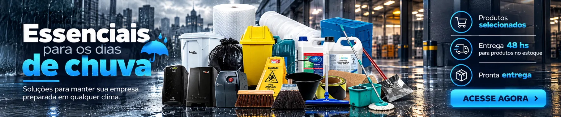 Suprimentos para empresa nos dias de chuva